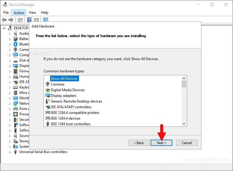 device manager add hardware list