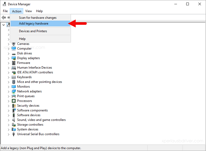 device manager add legacy hardware