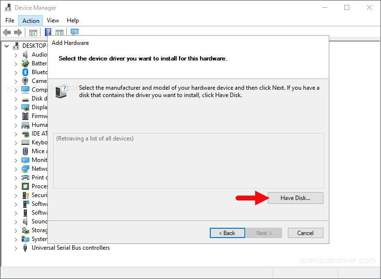 device manager have disk